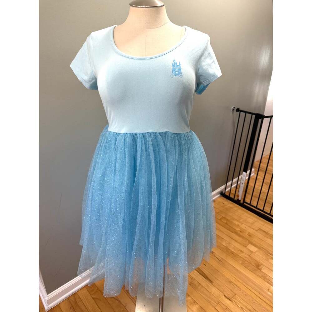 Torrid 1 Disney Cinderella Castle Tulle Skater Princess Dress Glitter 1X Costume